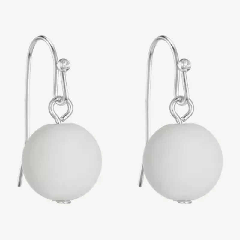 Liz Claiborne Matte Womens Round Drop Earrings