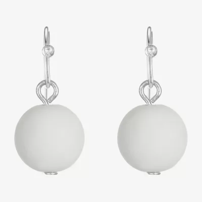 Liz Claiborne Matte Womens Round Drop Earrings