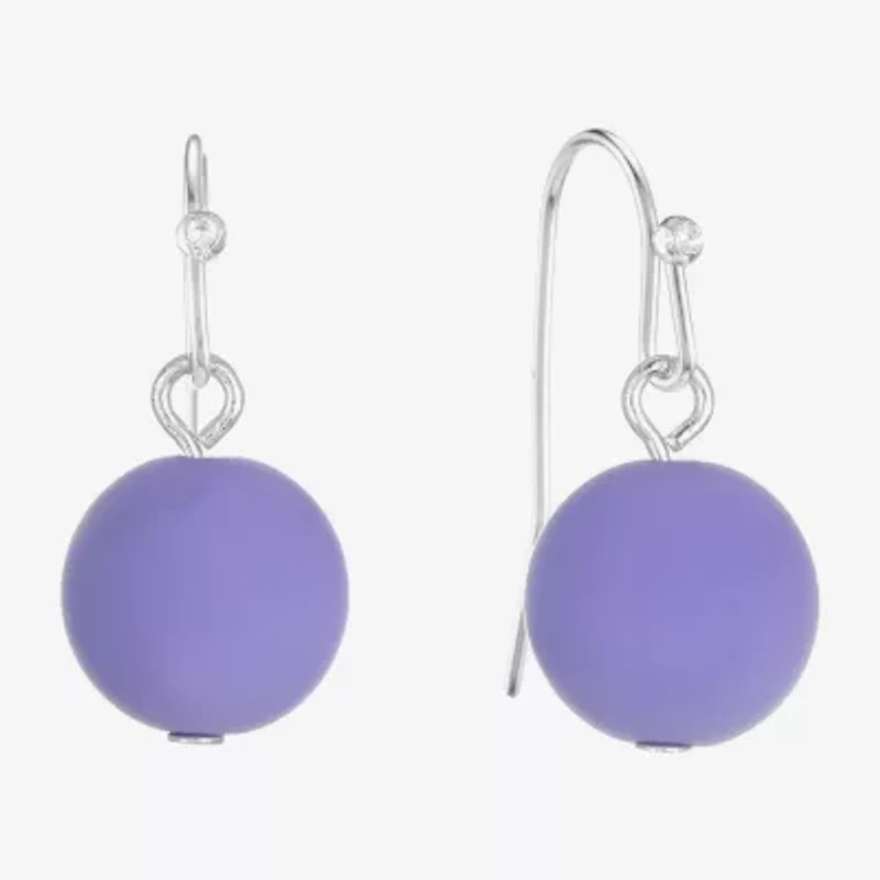 Liz Claiborne Matte Womens Round Drop Earrings