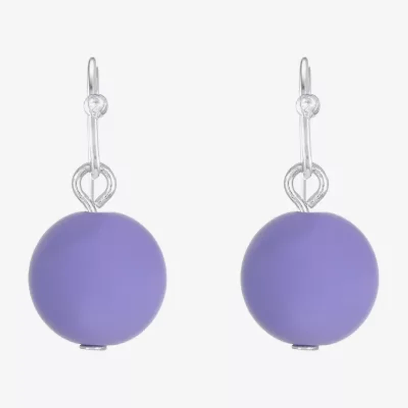 Liz Claiborne Matte Womens Round Drop Earrings