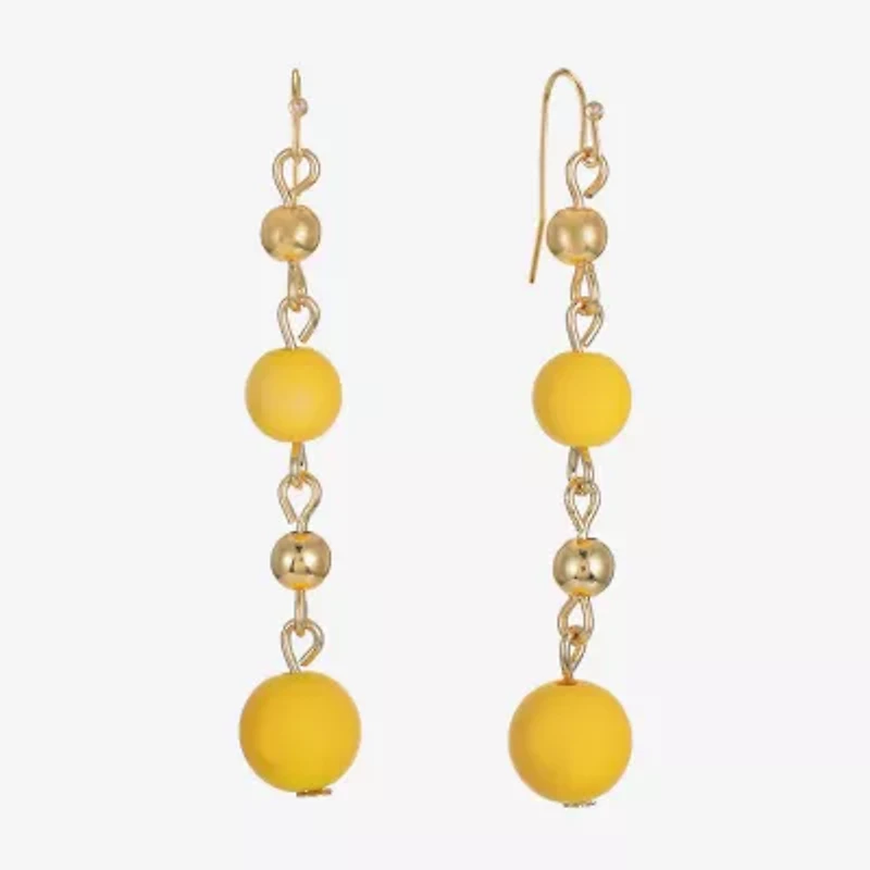 Liz Claiborne Matte Womens Round Drop Earrings