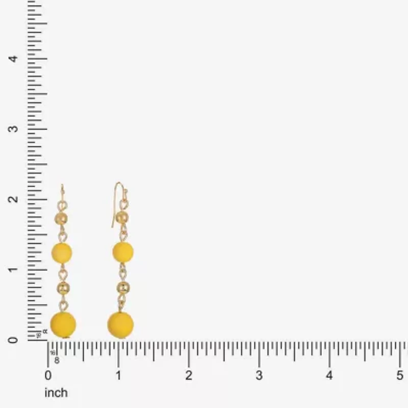 Liz Claiborne Matte Womens Round Drop Earrings