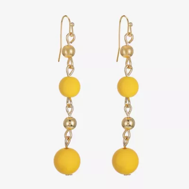 Liz Claiborne Matte Womens Round Drop Earrings