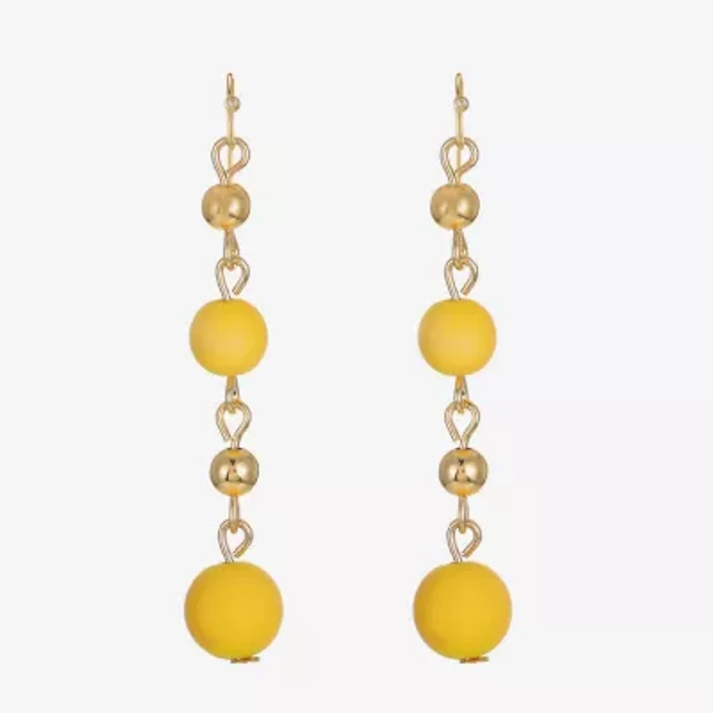 Liz Claiborne Matte Womens Round Drop Earrings