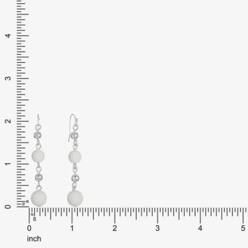 Liz Claiborne Matte Womens Round Drop Earrings