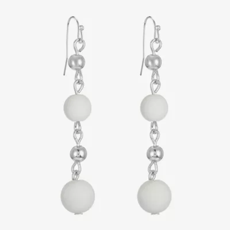 Liz Claiborne Matte Womens Round Drop Earrings