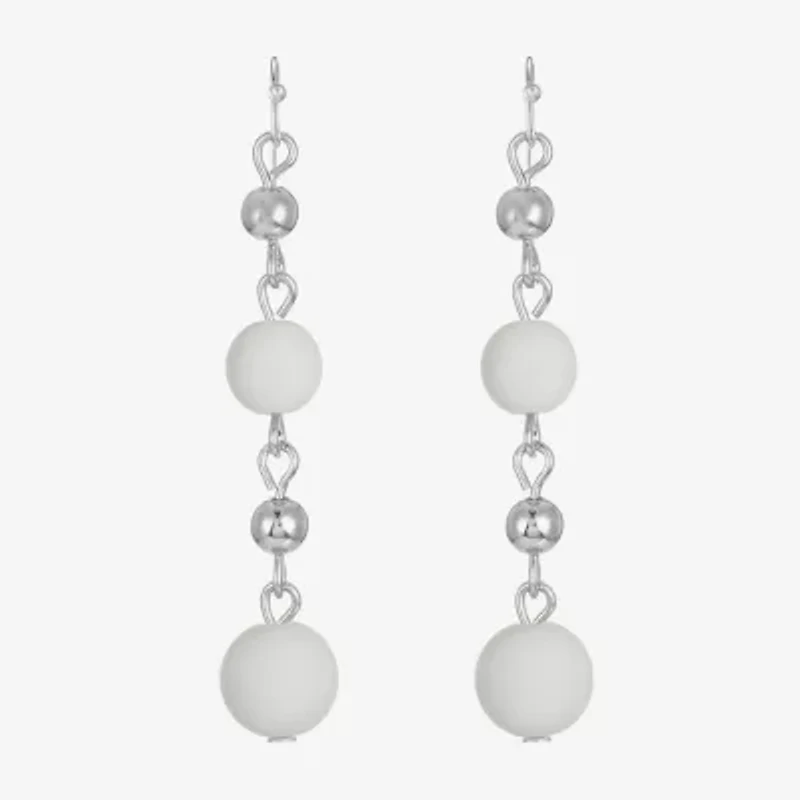 Liz Claiborne Matte Womens Round Drop Earrings