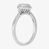 Limited Quantities! (H-I / Si1-Si2) Womens 1/3 CT. T.W. Lab Grown White Diamond Sterling Silver Oval Engagement Ring