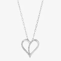 Limited Quantities! Womens 1/10 CT. T.W. Natural White Diamond Sterling Silver Heart 18 Inch Pendant Necklace