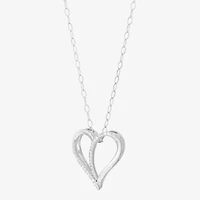 Limited Quantities! Womens 1/10 CT. T.W. Natural White Diamond Sterling Silver Heart 18 Inch Pendant Necklace