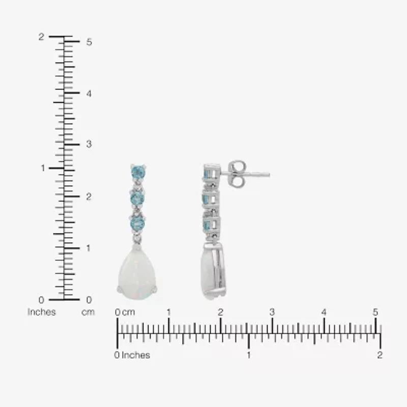 Limited Quantities! Womens Lab Created White Opal Sterling Silver Drop Earrings