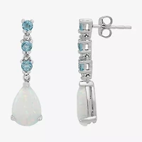 Limited Quantities! Womens Lab Created White Opal Sterling Silver Drop Earrings