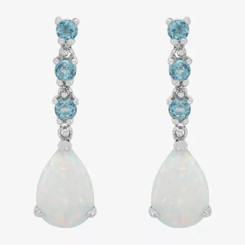 Limited Quantities! Womens Lab Created White Opal Sterling Silver Drop Earrings