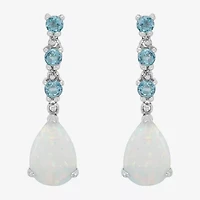 Limited Quantities! Womens Lab Created White Opal Sterling Silver Drop Earrings
