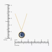 Limited Quantities! Womens 1/8 CT. T.W. Genuine Blue Lapis 10K Gold Moon Round 18 Inch Pendant Necklace