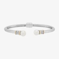 Limited Quantities! Womens White 14K Gold Sterling Silver Cuff Bracelet
