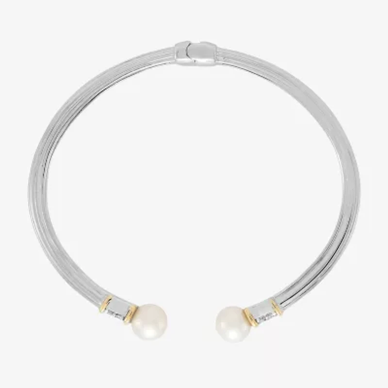 Limited Quantities! Womens White 14K Gold Sterling Silver Cuff Bracelet
