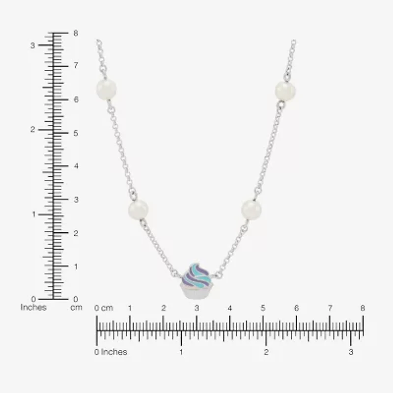 Limited Quantities! Cupcake Womens Dyed White Cultured Freshwater Pearl Sterling Silver 16 Inch Pendant Necklace
