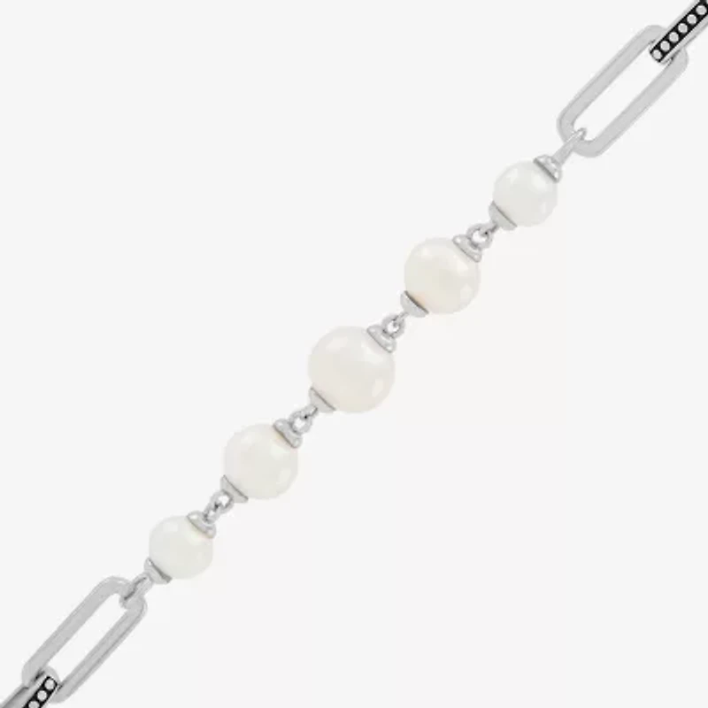 Limited Quantities! Womens Dyed White Cultured Freshwater Pearl Sterling Silver Strand Bracelet