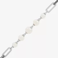 Limited Quantities! Womens Dyed White Cultured Freshwater Pearl Sterling Silver Strand Bracelet