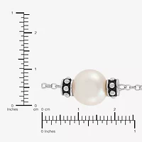 Limited Quantities! Womens Dyed White Cultured Freshwater Pearl Sterling Silver Charm Bracelet