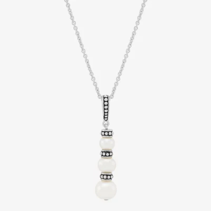 Limited Quantities! Womens Dyed White Cultured Freshwater Pearl Sterling Silver 18 Inch Pendant Necklace