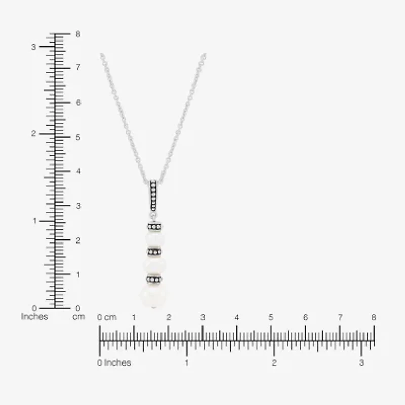 Limited Quantities! Womens Dyed White Cultured Freshwater Pearl Sterling Silver 18 Inch Pendant Necklace