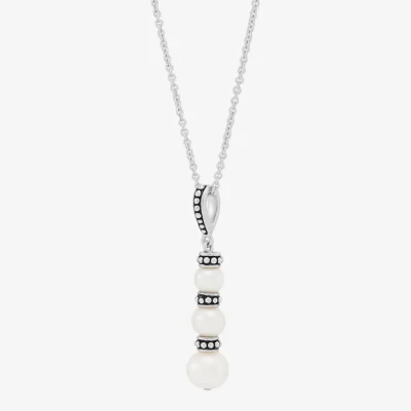 Limited Quantities! Womens Dyed White Cultured Freshwater Pearl Sterling Silver 18 Inch Pendant Necklace