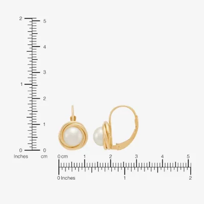Limited Quantities! Womens Dyed White Cultured Freshwater Pearl 14K Gold Knot Drop Earrings