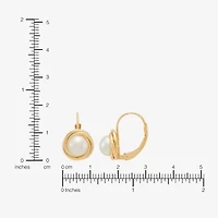 Limited Quantities! Womens Dyed White Cultured Freshwater Pearl 14K Gold Knot Drop Earrings
