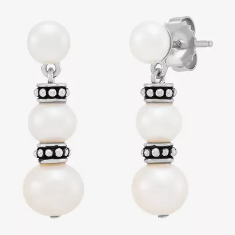 Limited Quantities! Womens Dyed Cultured Freshwater Pearl Sterling Silver Drop Earrings