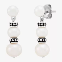 Limited Quantities! Womens Dyed Cultured Freshwater Pearl Sterling Silver Drop Earrings