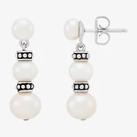 Limited Quantities! Womens Dyed Cultured Freshwater Pearl Sterling Silver Drop Earrings