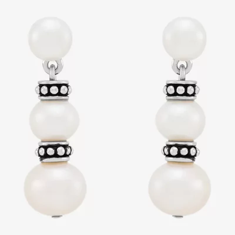 Limited Quantities! Womens Dyed Cultured Freshwater Pearl Sterling Silver Drop Earrings