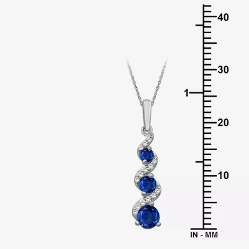 Womens Diamond Accent Gemstone 10K Gold 18 Inch Pendant Necklace