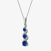 Womens Diamond Accent Gemstone 10K Gold 18 Inch Pendant Necklace