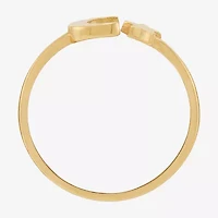 Womens 10K Gold Moon Round Star Band