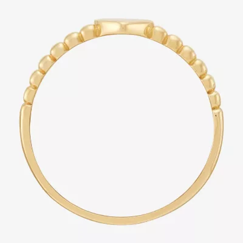 Gold Addiction Womens 10K Heart Round Band