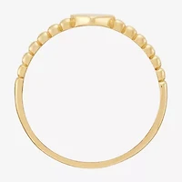 Gold Addiction Womens 10K Heart Round Band