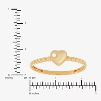 Gold Addiction Womens 10K Heart Round Band