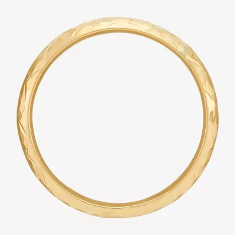 Womens 4MM 14K Gold Heart Round Band