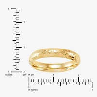 Womens 4MM 14K Gold Heart Round Band