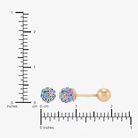 Multi Color Crystal 10K Gold 4.8mm Ball Stud Earrings