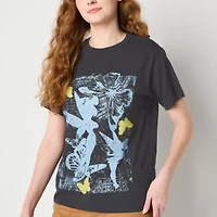 Tinker Bell Boyfriend Womens Crew Neck Short Sleeve Loose Fit Juniors Graphic T-Shirt