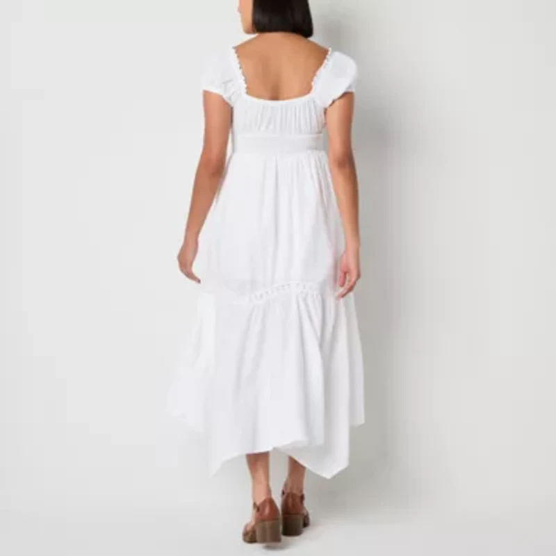 Arizona Womens Short Sleeve Juniors Maxi Dress