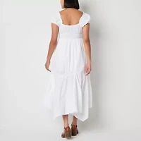 Arizona Womens Short Sleeve Juniors Maxi Dress
