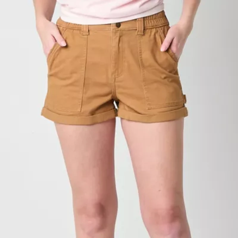 Arizona Womens High Rise-Juniors Midi Short