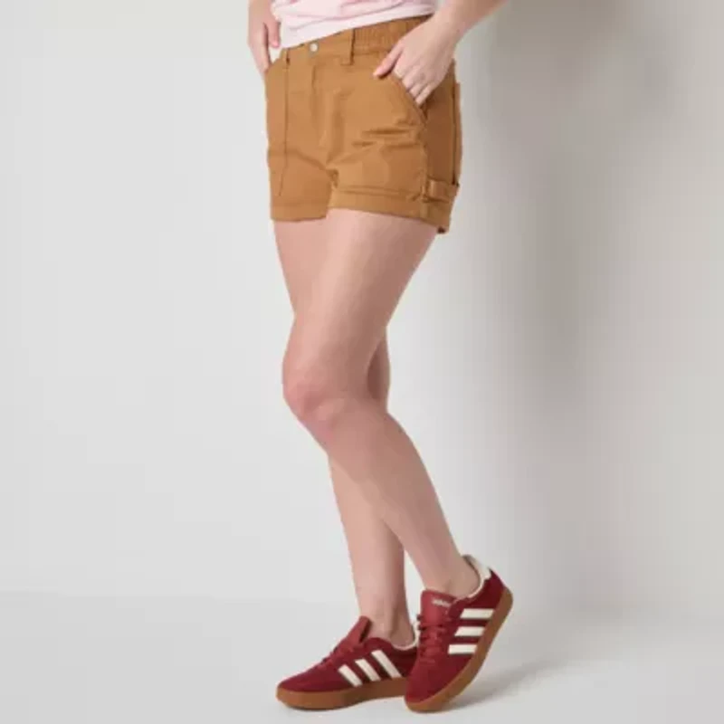 Arizona Womens High Rise-Juniors Midi Short