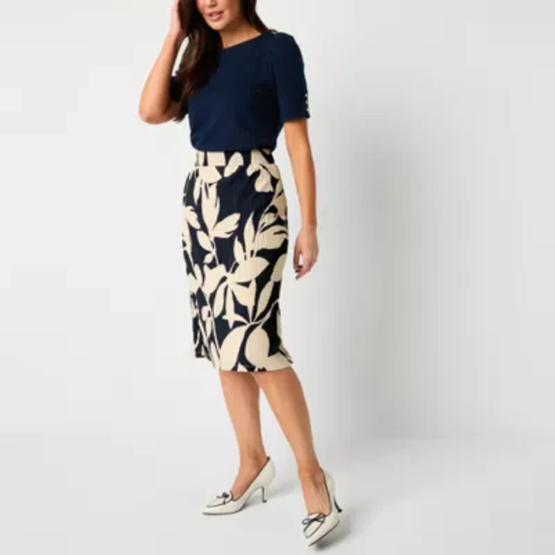 Liz Claiborne Womens Midi Pencil Skirt