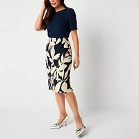 Liz Claiborne Womens Midi Pencil Skirt